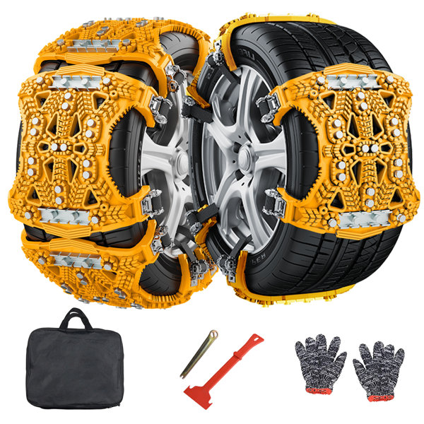 ShangQuan WuLiu Upgraded Snow Chains for Cars, 6 Piece Set Anti Slip